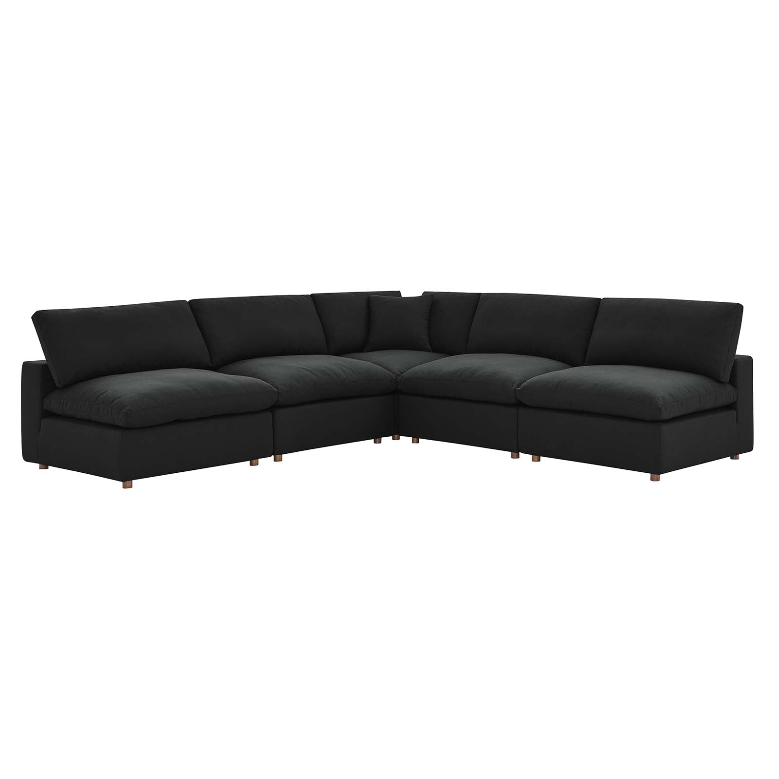 Commix Down Filled Overstuffed 5 Piece Sectional Sofa Set - East Shore Modern Home Furnishings