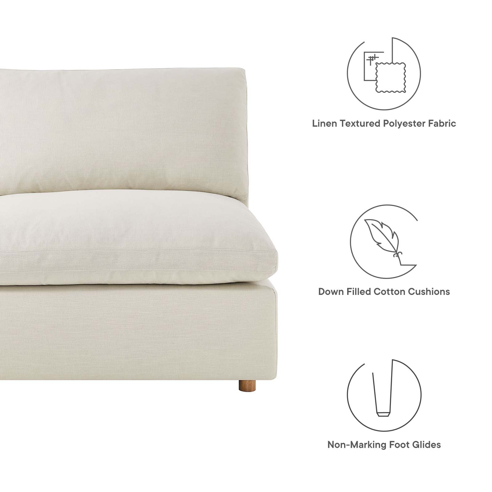 Commix Down Filled Overstuffed 5 Piece Sectional Sofa Set