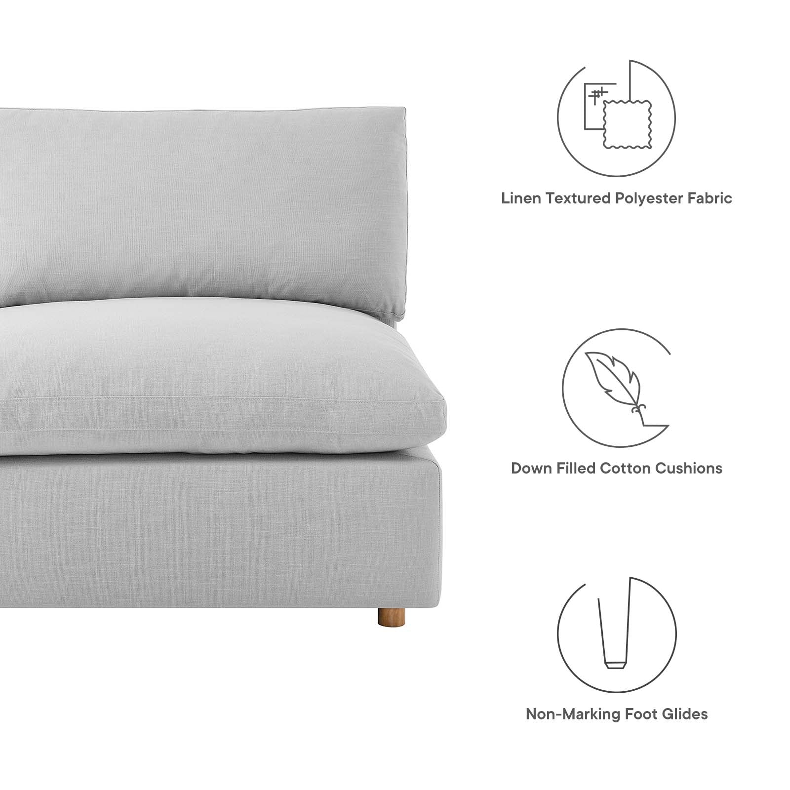 Commix Down Filled Overstuffed 5 Piece Sectional Sofa Set