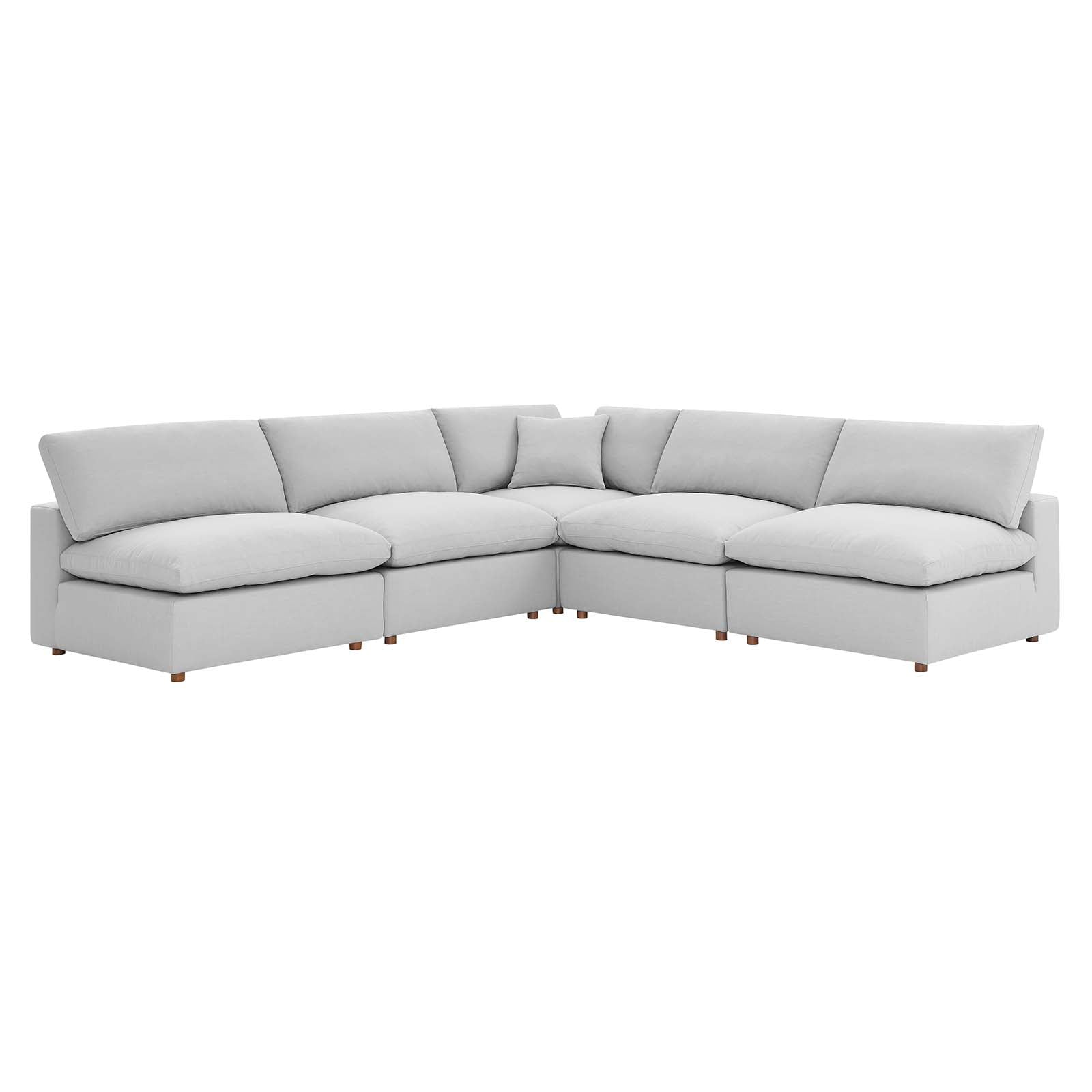 Commix Down Filled Overstuffed 5 Piece Sectional Sofa Set - East Shore Modern Home Furnishings