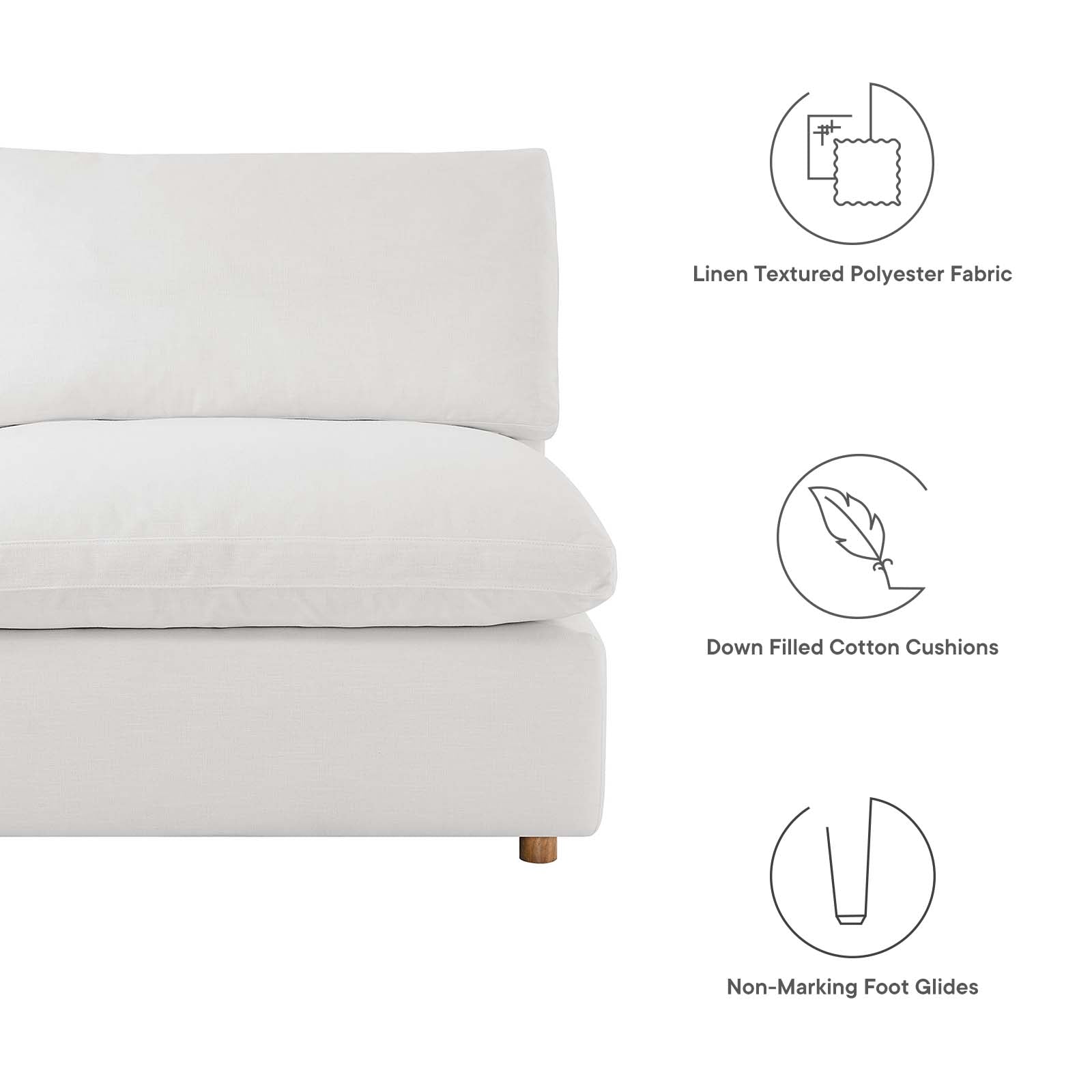 Commix Down Filled Overstuffed 5 Piece Sectional Sofa Set
