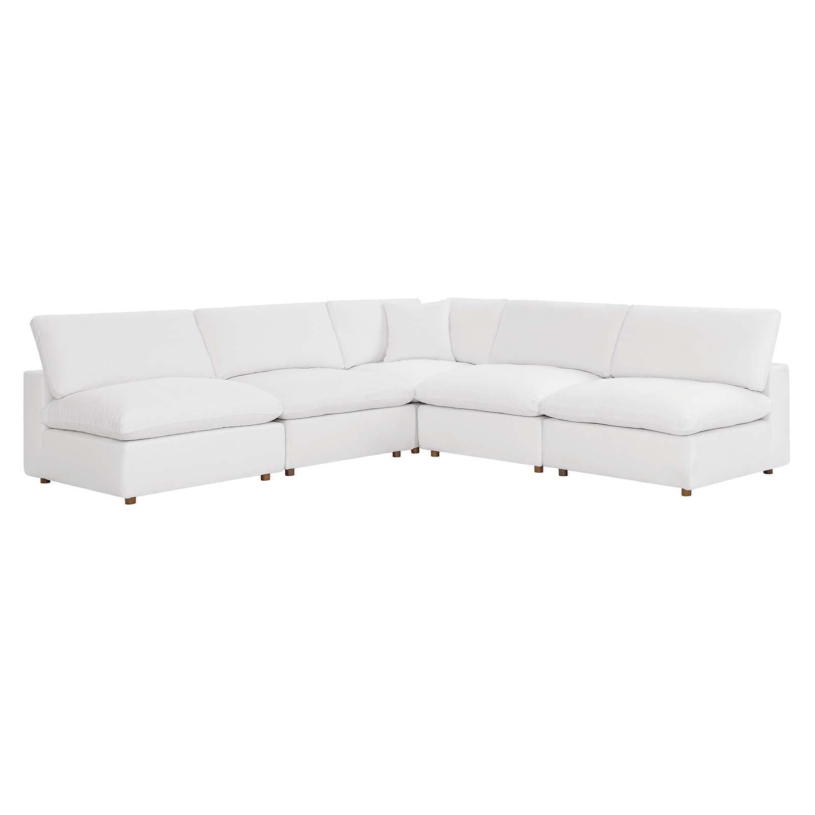 Commix Down Filled Overstuffed 5 Piece Sectional Sofa Set - East Shore Modern Home Furnishings