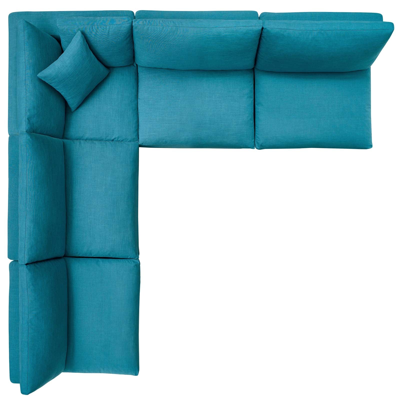 Commix Down Filled Overstuffed 5 Piece Sectional Sofa Set - East Shore Modern Home Furnishings