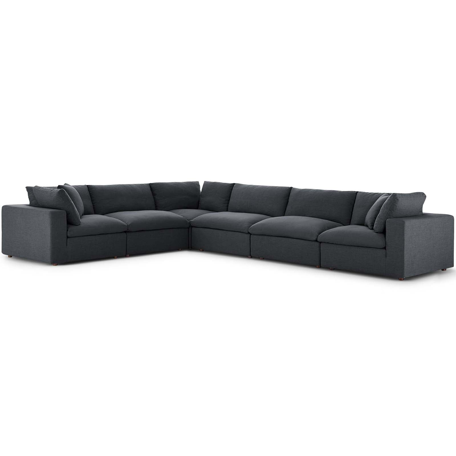 Commix Down Filled Overstuffed 6 Piece Sectional Sofa Set