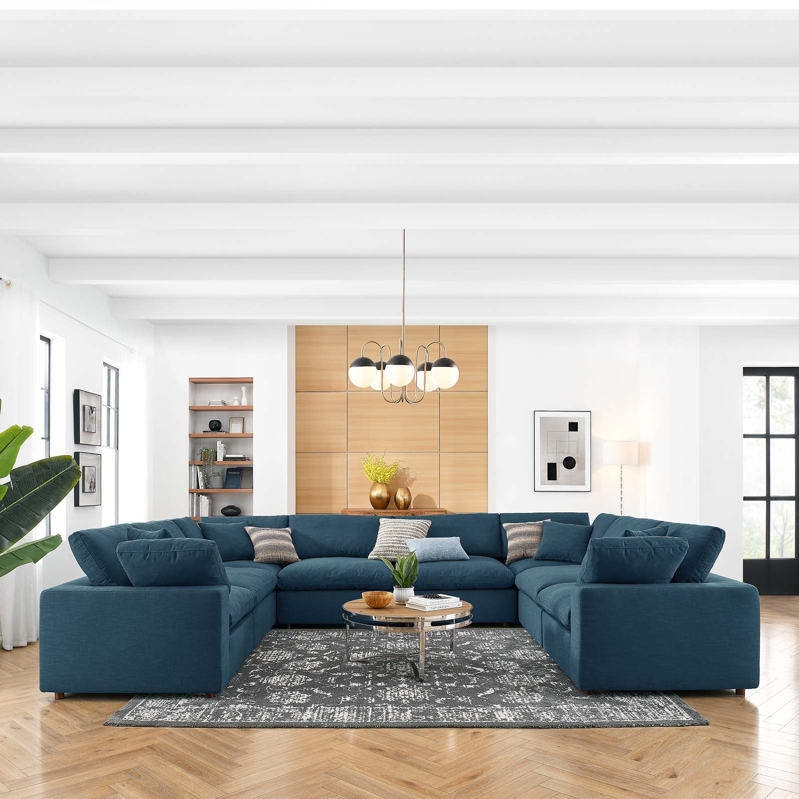 Commix Down Filled Overstuffed 8 Piece Sectional Sofa Set