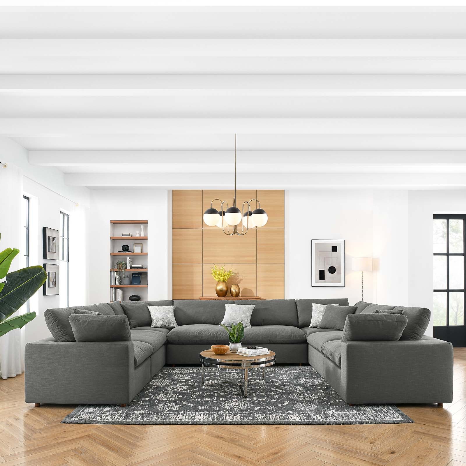 Commix Down Filled Overstuffed 8 Piece Sectional Sofa Set