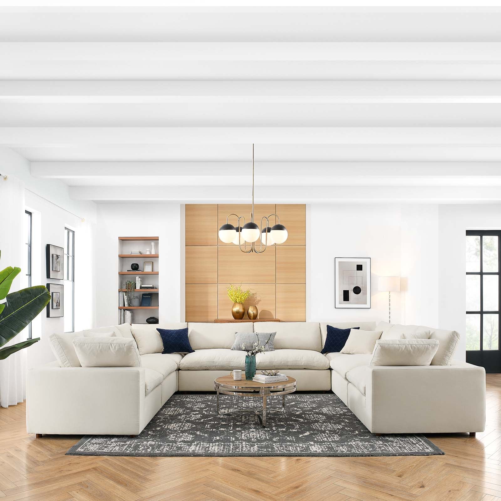 Commix Down Filled Overstuffed 8 Piece Sectional Sofa Set