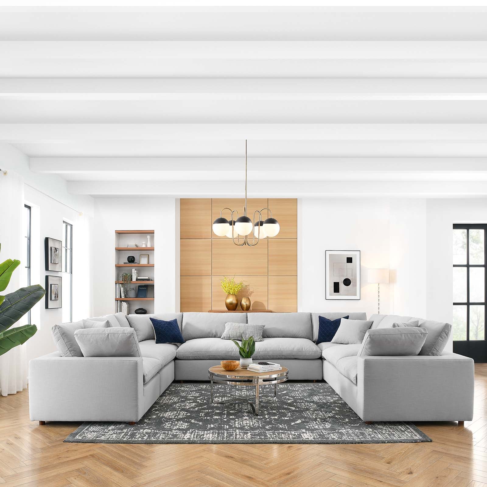 Commix Down Filled Overstuffed 8 Piece Sectional Sofa Set