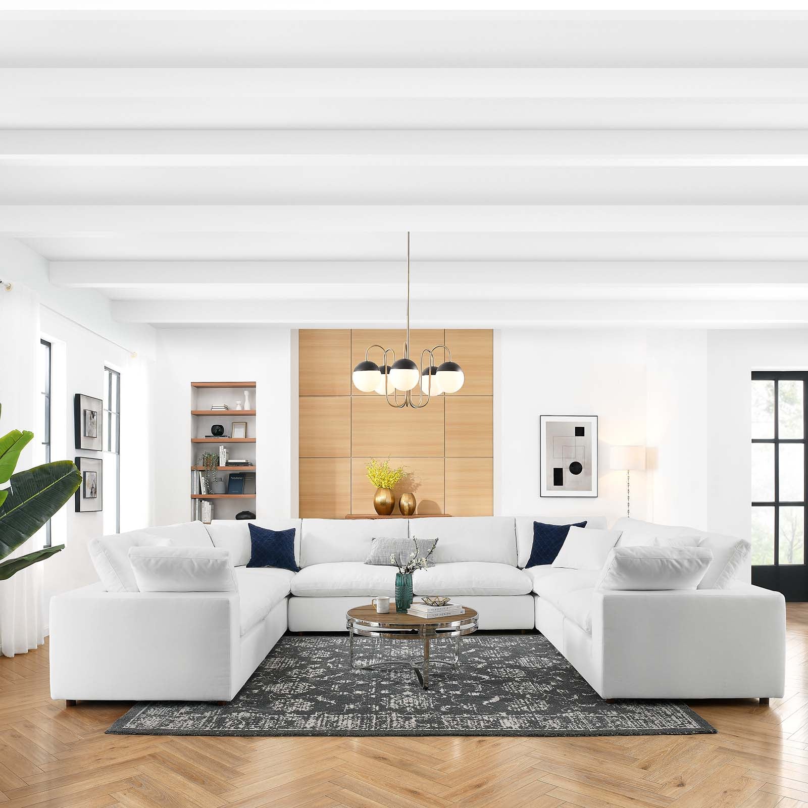 Commix Down Filled Overstuffed 8 Piece Sectional Sofa Set