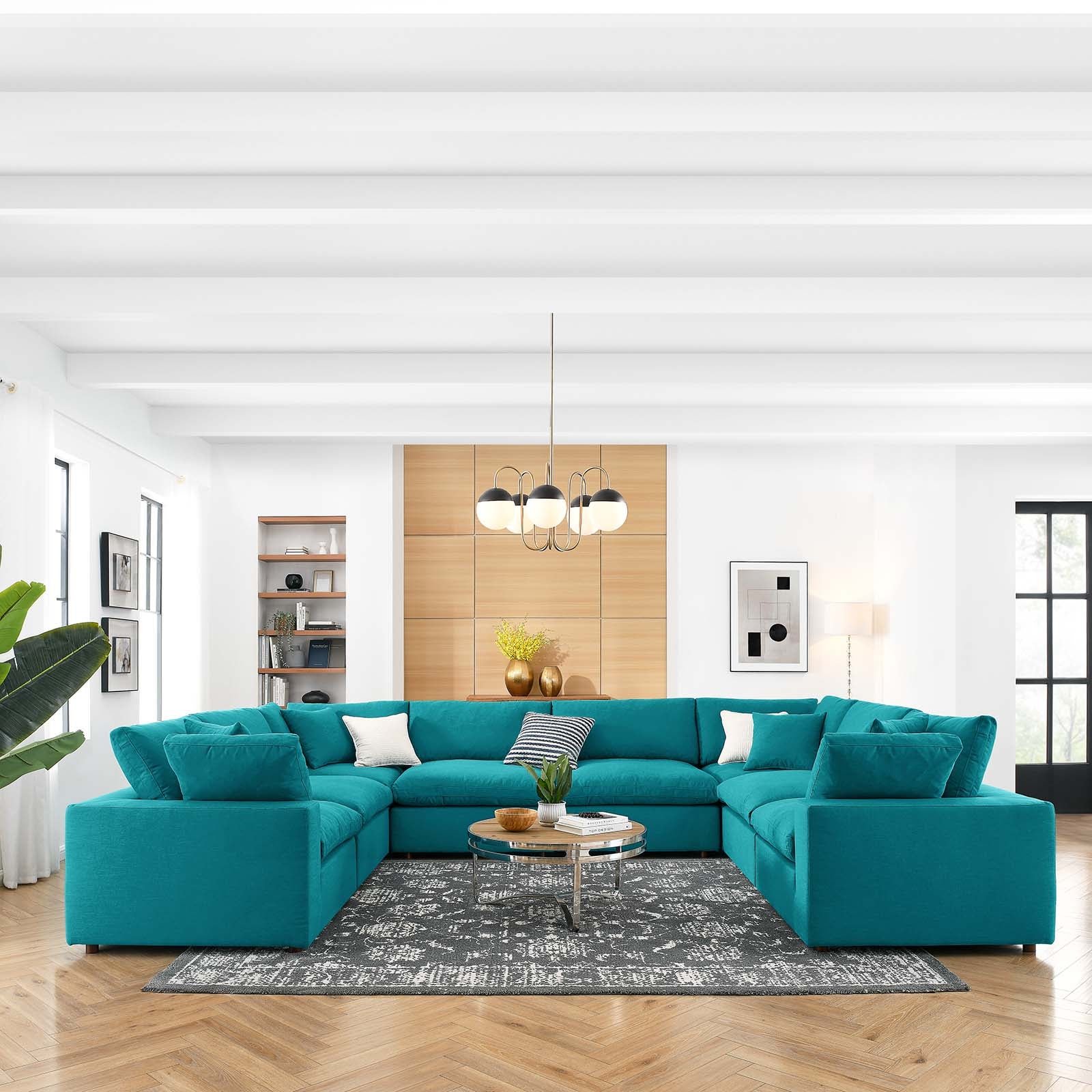 Commix Down Filled Overstuffed 8 Piece Sectional Sofa Set