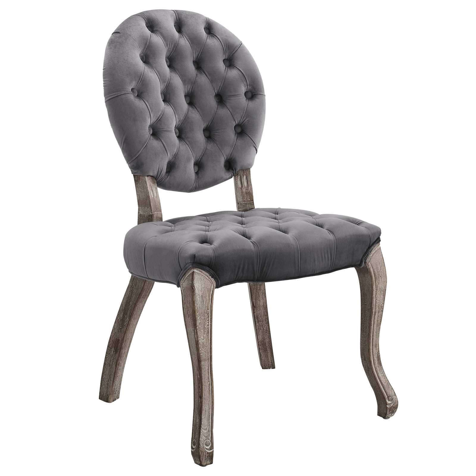 Exhibit French Vintage Dining Performance Velvet Side Chair - East Shore Modern Home Furnishings