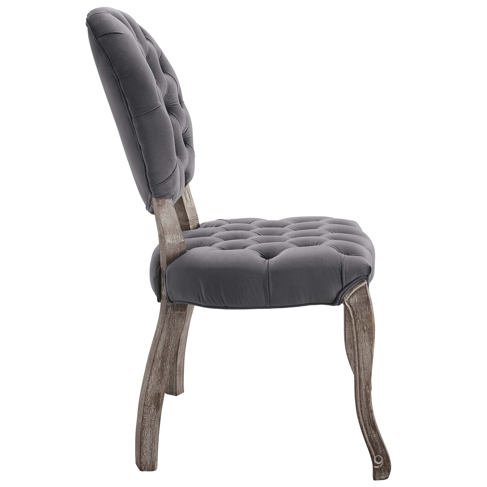 Exhibit French Vintage Dining Performance Velvet Side Chair - East Shore Modern Home Furnishings