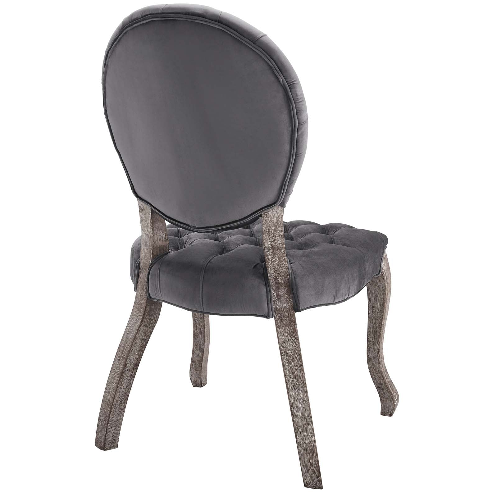Exhibit French Vintage Dining Performance Velvet Side Chair - East Shore Modern Home Furnishings