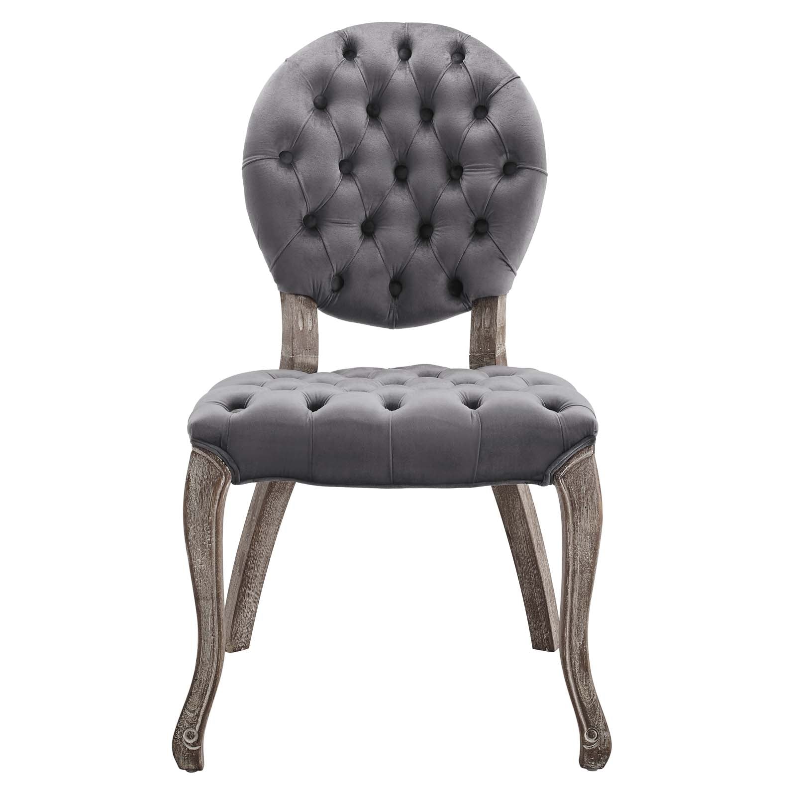 Exhibit French Vintage Dining Performance Velvet Side Chair - East Shore Modern Home Furnishings