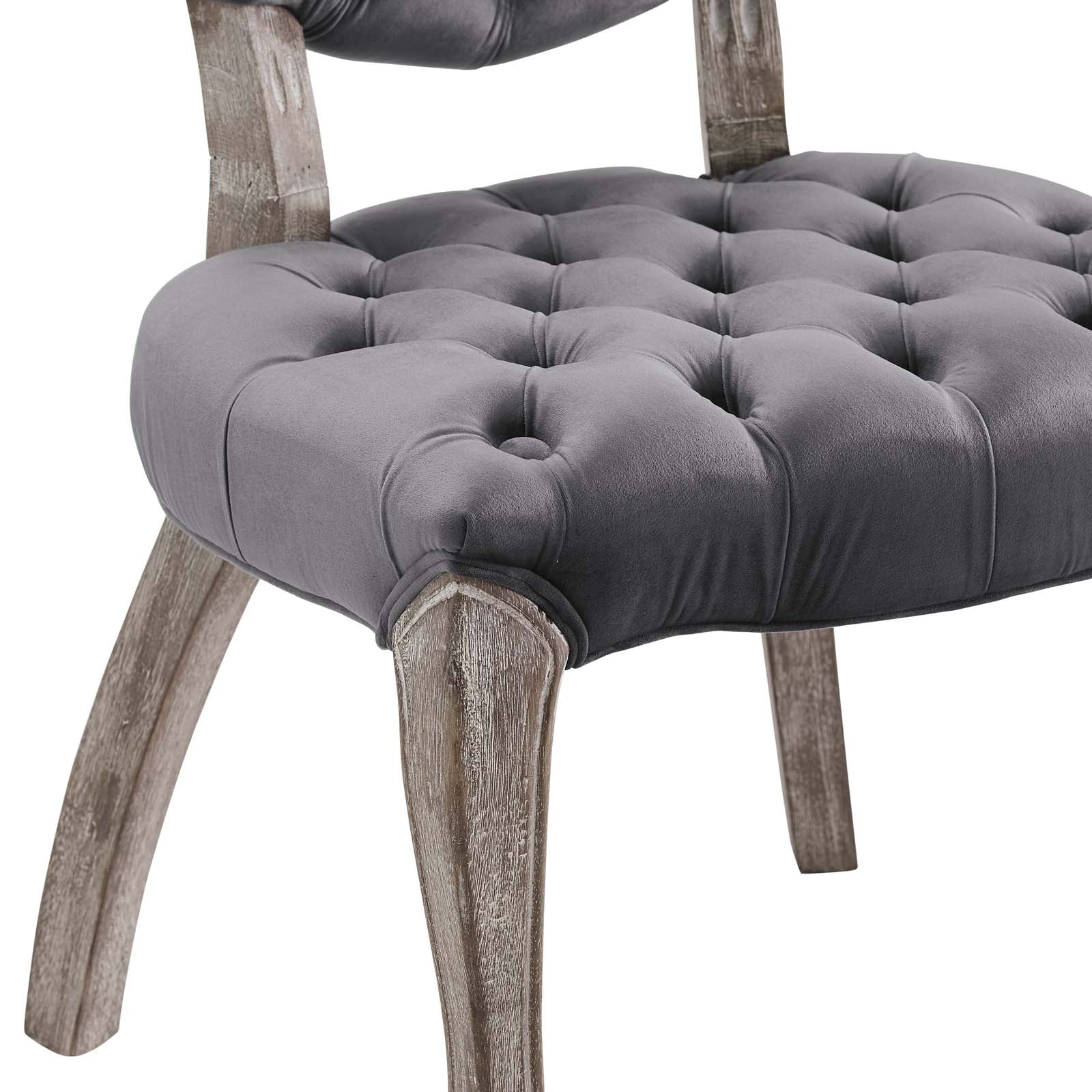 Exhibit French Vintage Dining Performance Velvet Side Chair - East Shore Modern Home Furnishings
