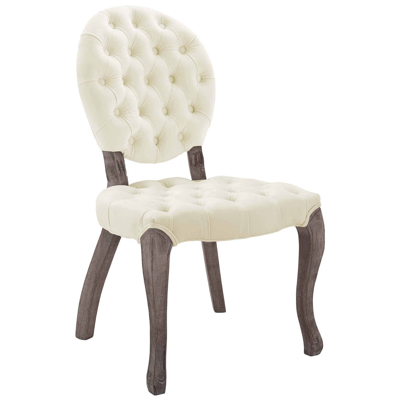 Exhibit French Vintage Dining Performance Velvet Side Chair - East Shore Modern Home Furnishings