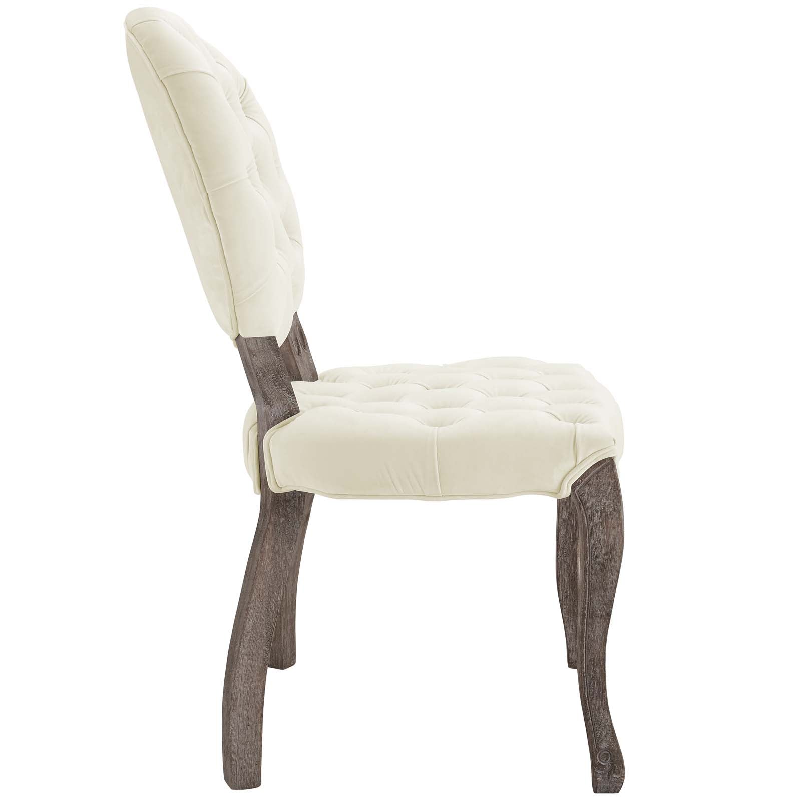 Exhibit French Vintage Dining Performance Velvet Side Chair - East Shore Modern Home Furnishings
