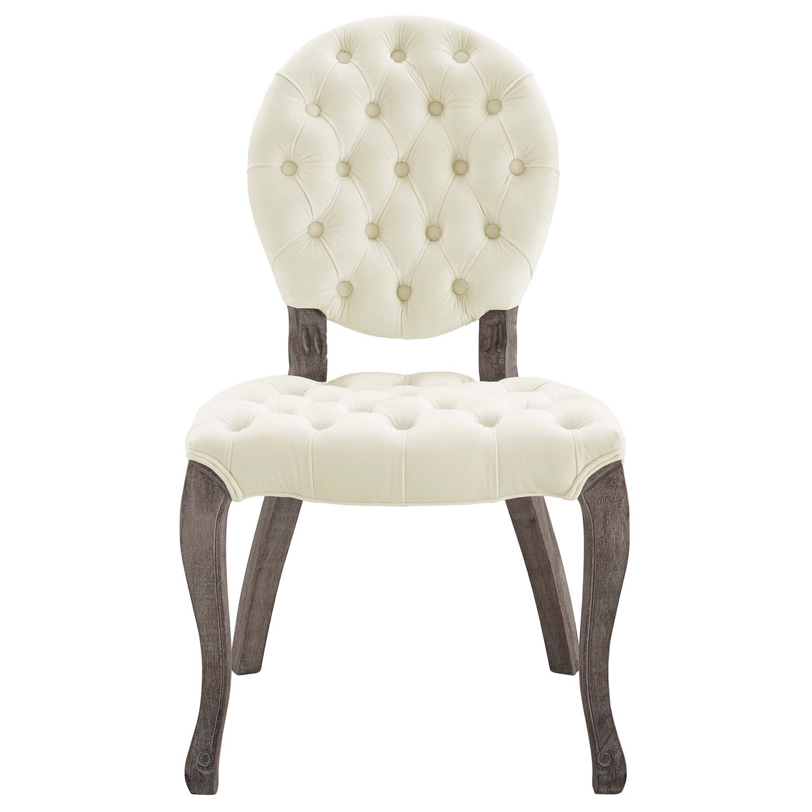 Exhibit French Vintage Dining Performance Velvet Side Chair - East Shore Modern Home Furnishings