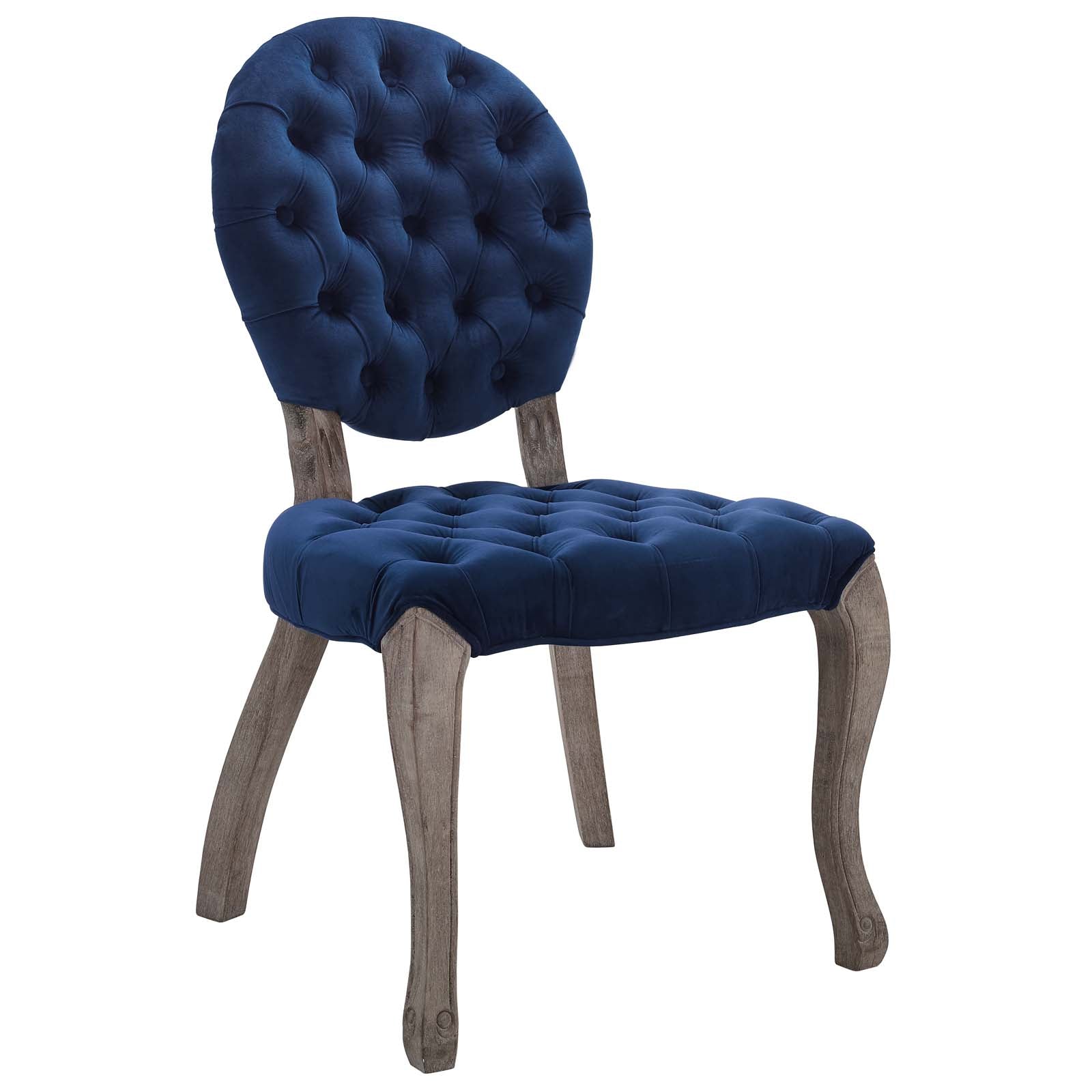 Exhibit French Vintage Dining Performance Velvet Side Chair - East Shore Modern Home Furnishings