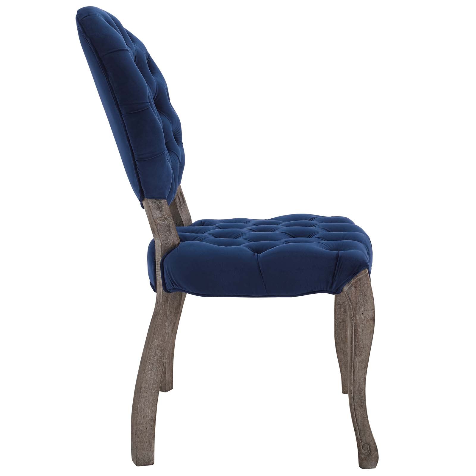 Exhibit French Vintage Dining Performance Velvet Side Chair - East Shore Modern Home Furnishings