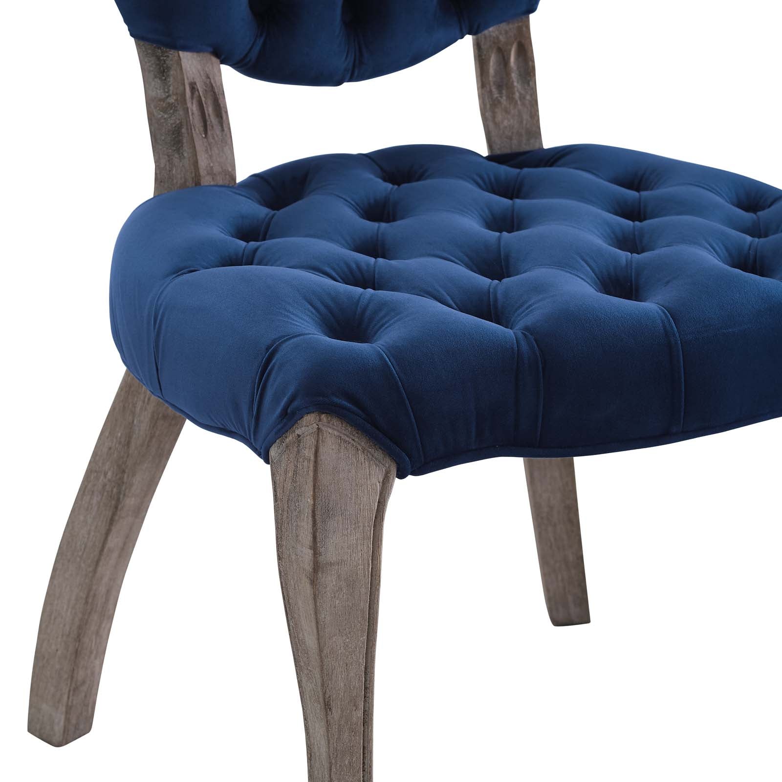 Exhibit French Vintage Dining Performance Velvet Side Chair - East Shore Modern Home Furnishings