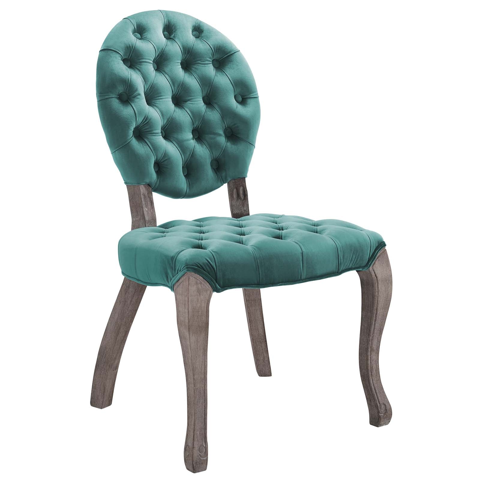 Exhibit French Vintage Dining Performance Velvet Side Chair - East Shore Modern Home Furnishings