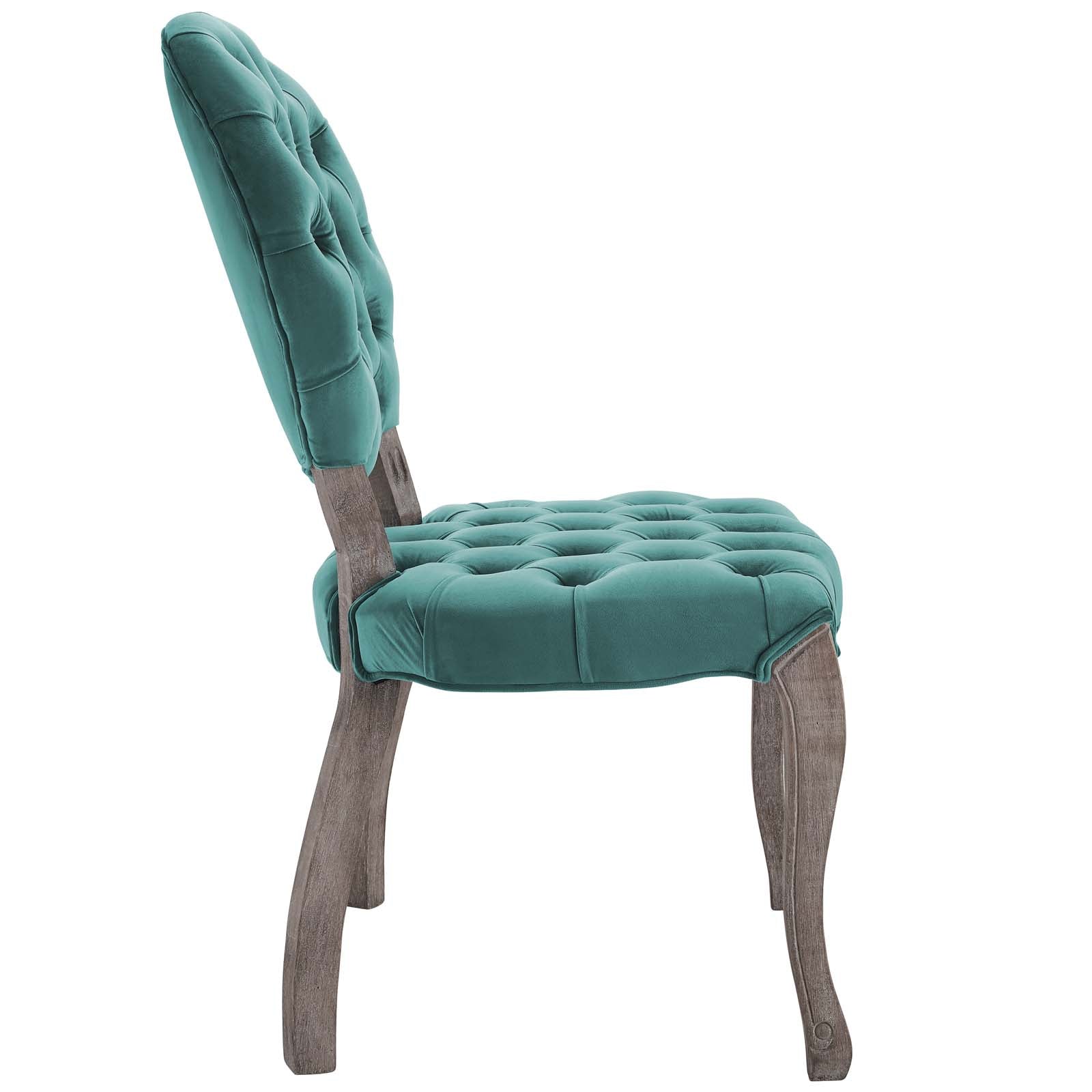 Exhibit French Vintage Dining Performance Velvet Side Chair - East Shore Modern Home Furnishings