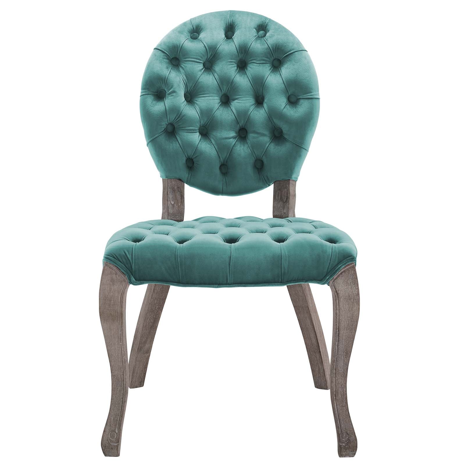 Exhibit French Vintage Dining Performance Velvet Side Chair - East Shore Modern Home Furnishings