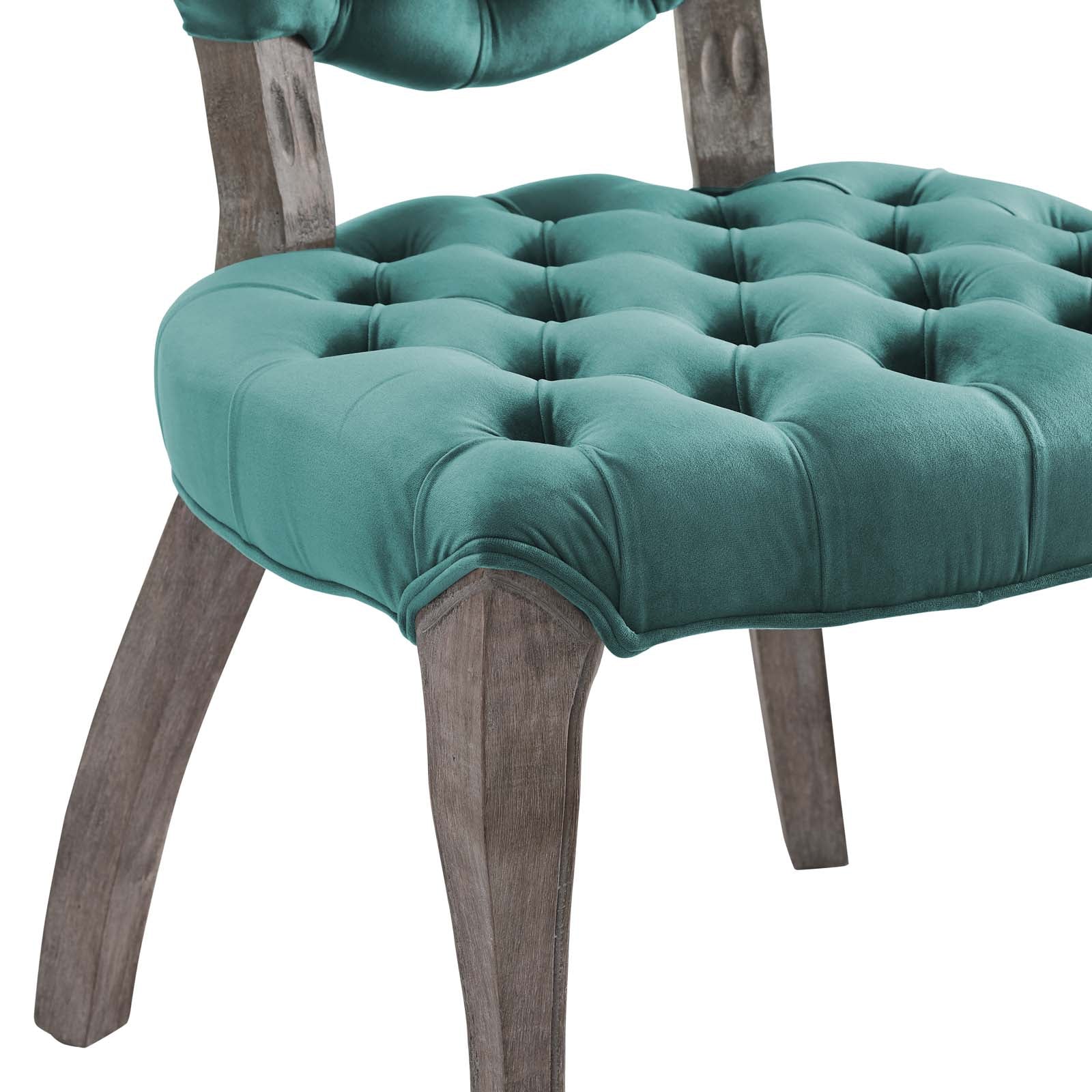 Exhibit French Vintage Dining Performance Velvet Side Chair - East Shore Modern Home Furnishings