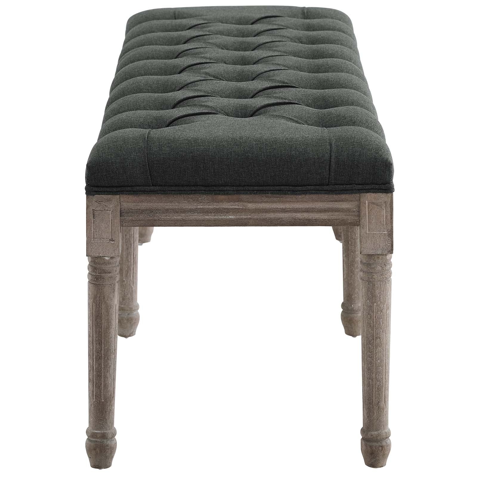 Province French Vintage Upholstered Fabric Bench