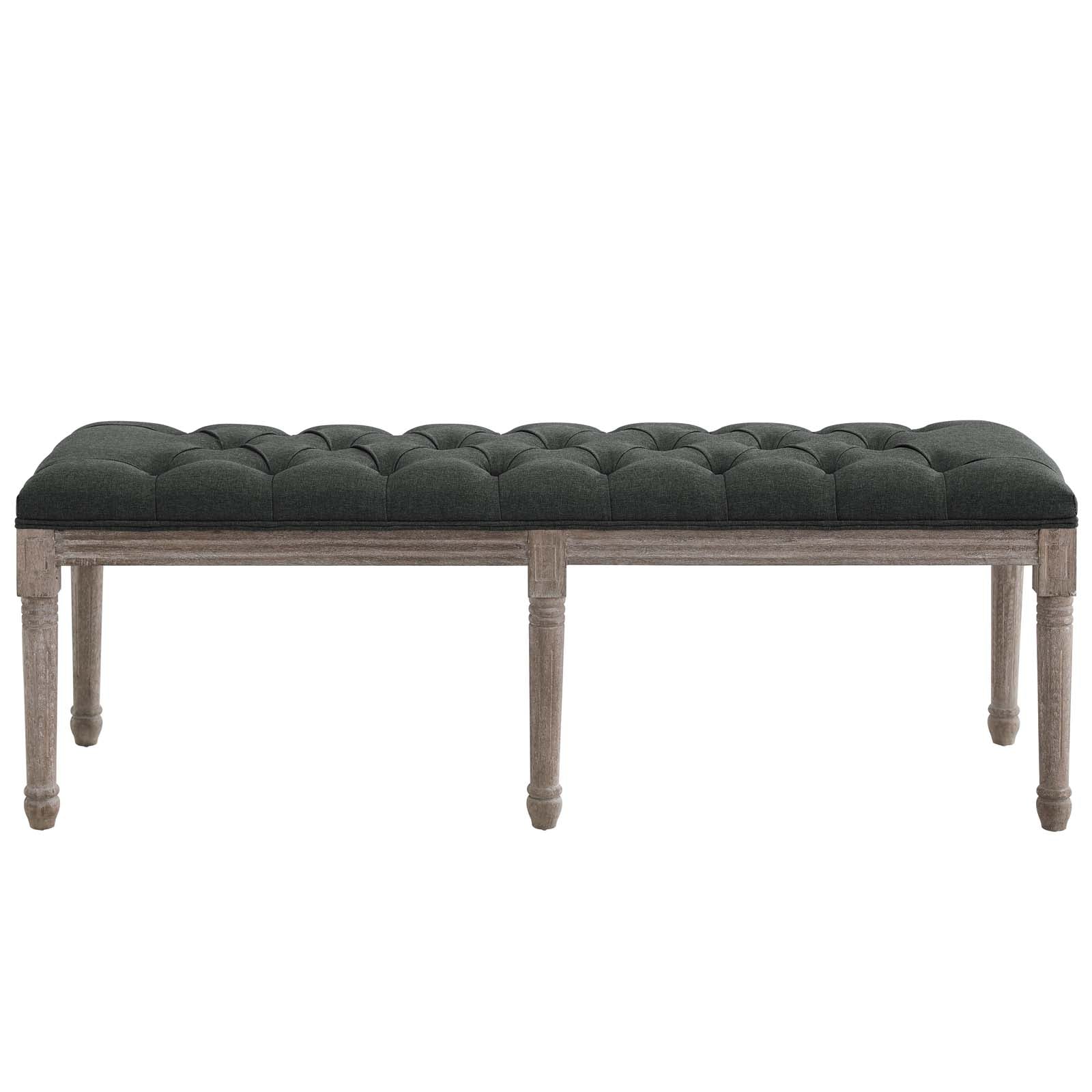 Province French Vintage Upholstered Fabric Bench