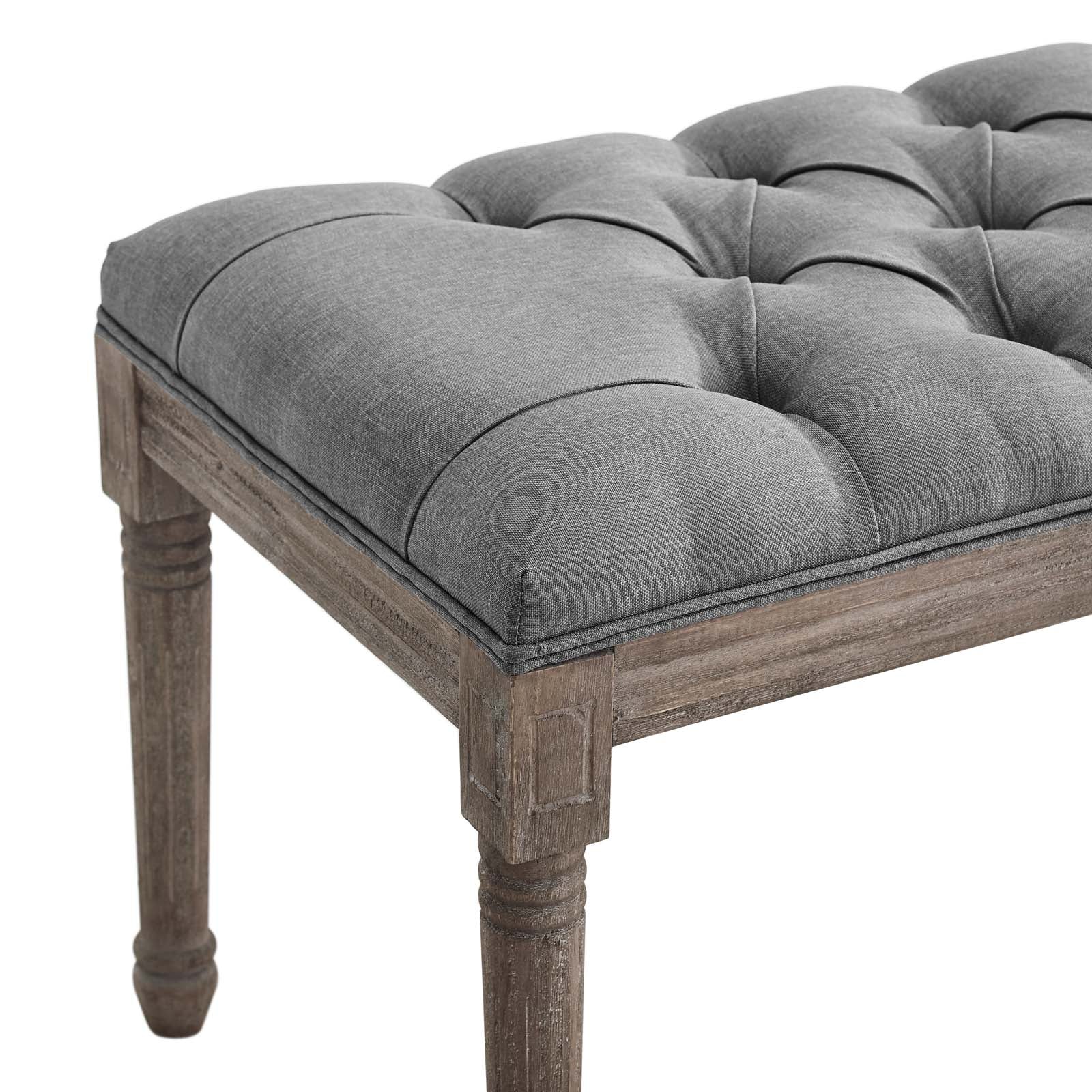 Province French Vintage Upholstered Fabric Bench