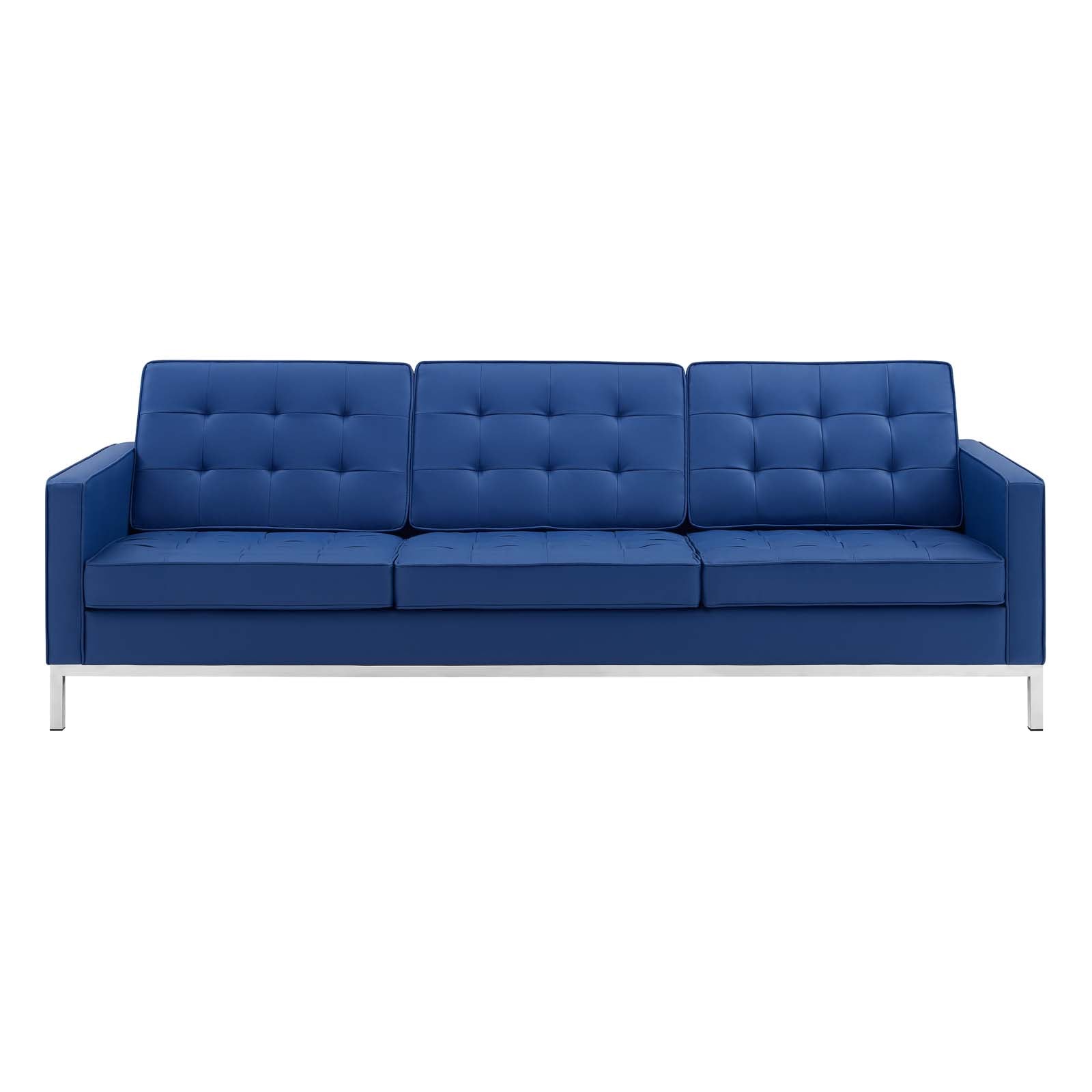 Loft Tufted Upholstered Faux Leather Sofa - East Shore Modern Home Furnishings