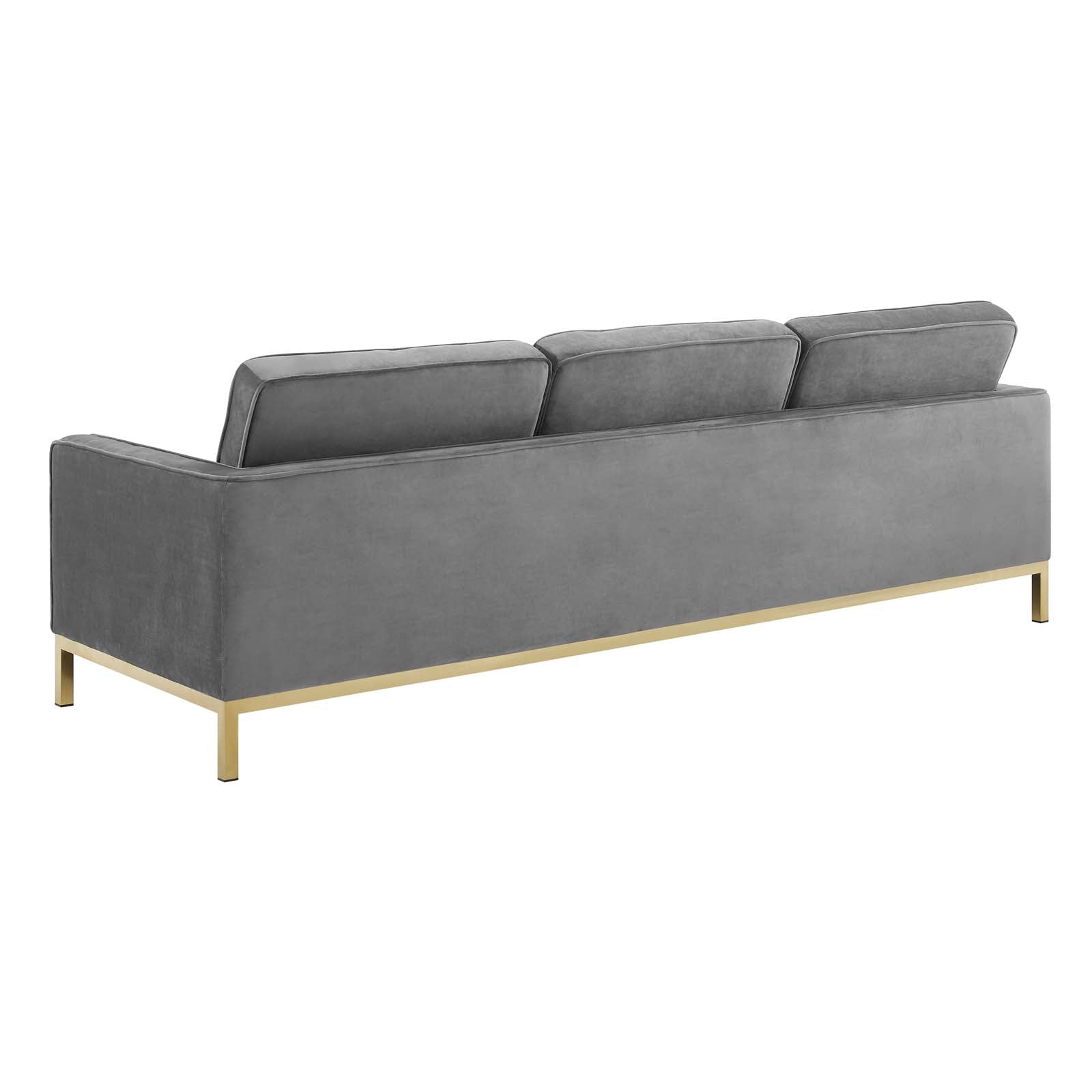 Loft Gold Stainless Steel Leg Performance Velvet Sofa - East Shore Modern Home Furnishings