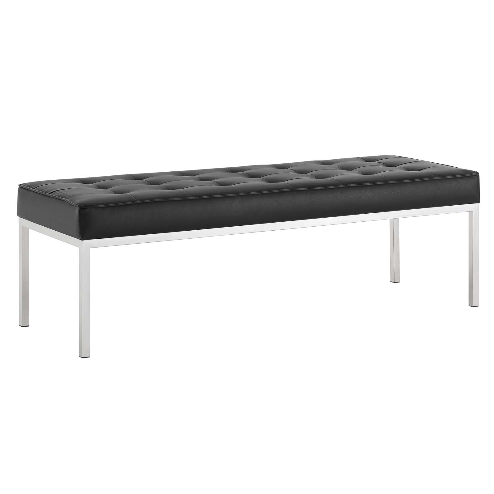 Loft Tufted Large Upholstered Faux Leather Bench - East Shore Modern Home Furnishings