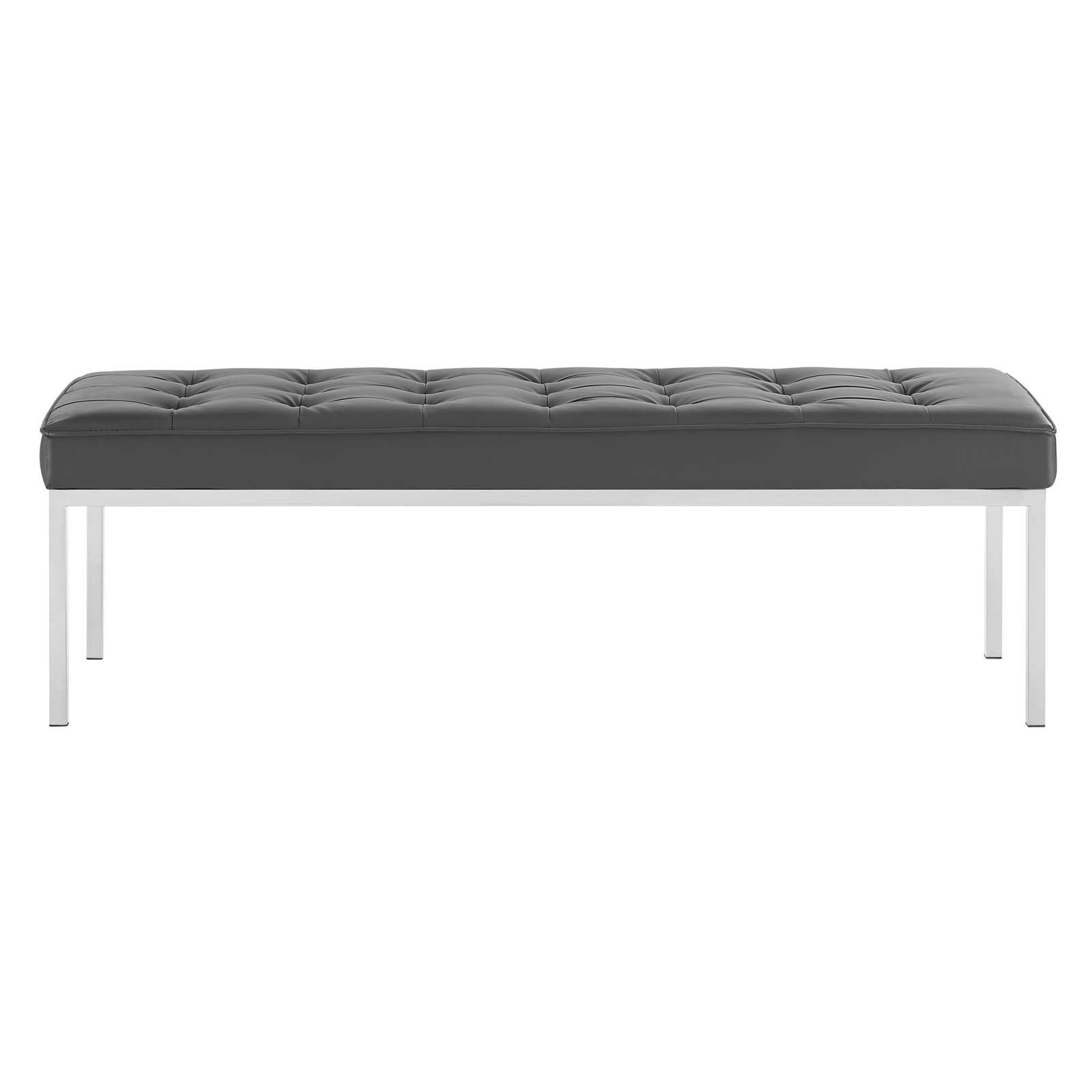 Loft Tufted Large Upholstered Faux Leather Bench - East Shore Modern Home Furnishings