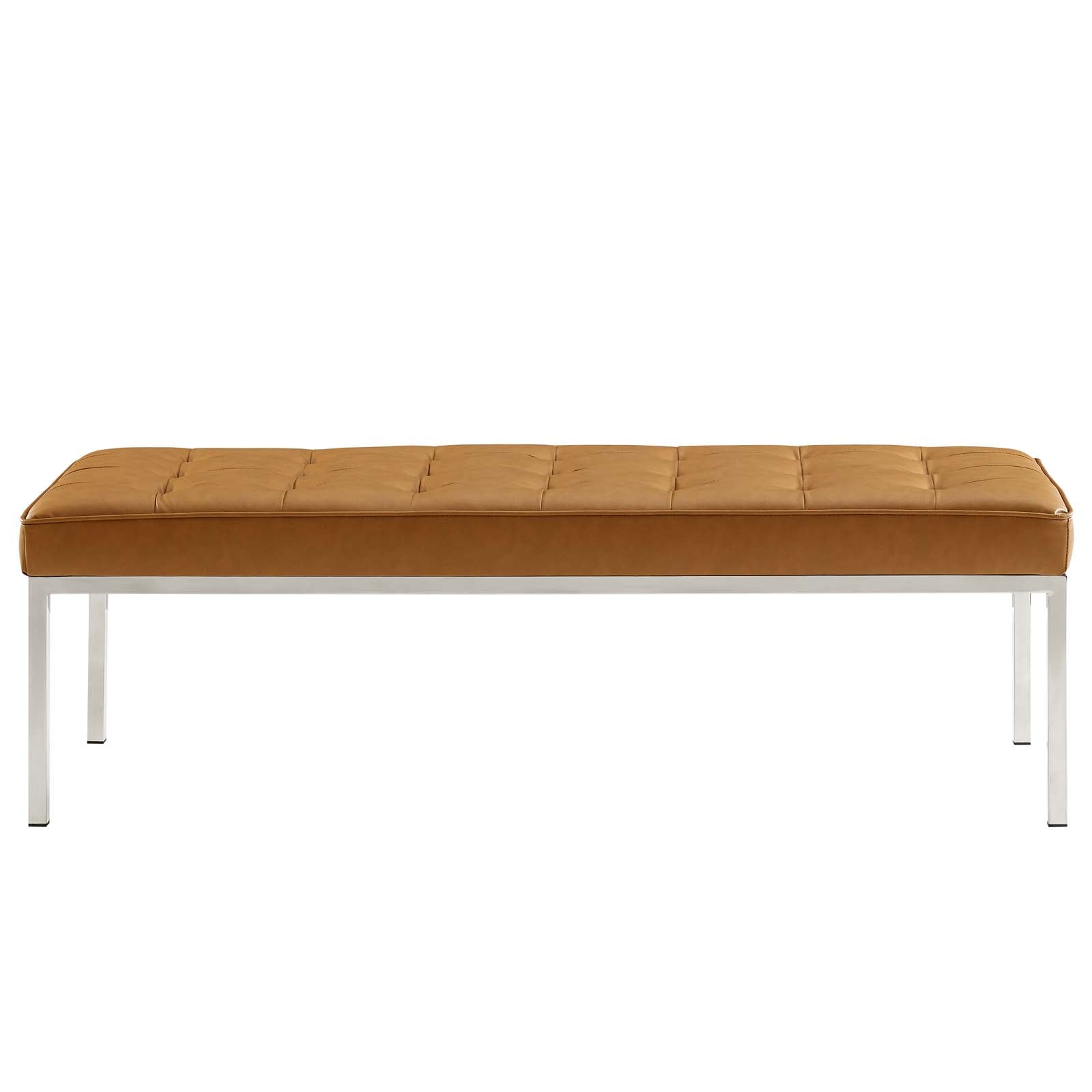 Loft Tufted Large Upholstered Faux Leather Bench - East Shore Modern Home Furnishings