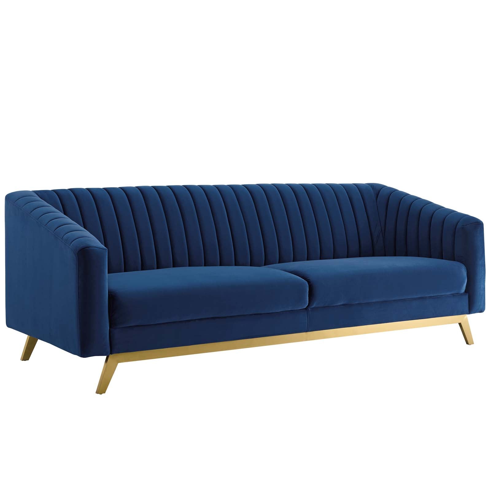 Valiant Vertical Channel Tufted Performance Velvet Sofa - East Shore Modern Home Furnishings