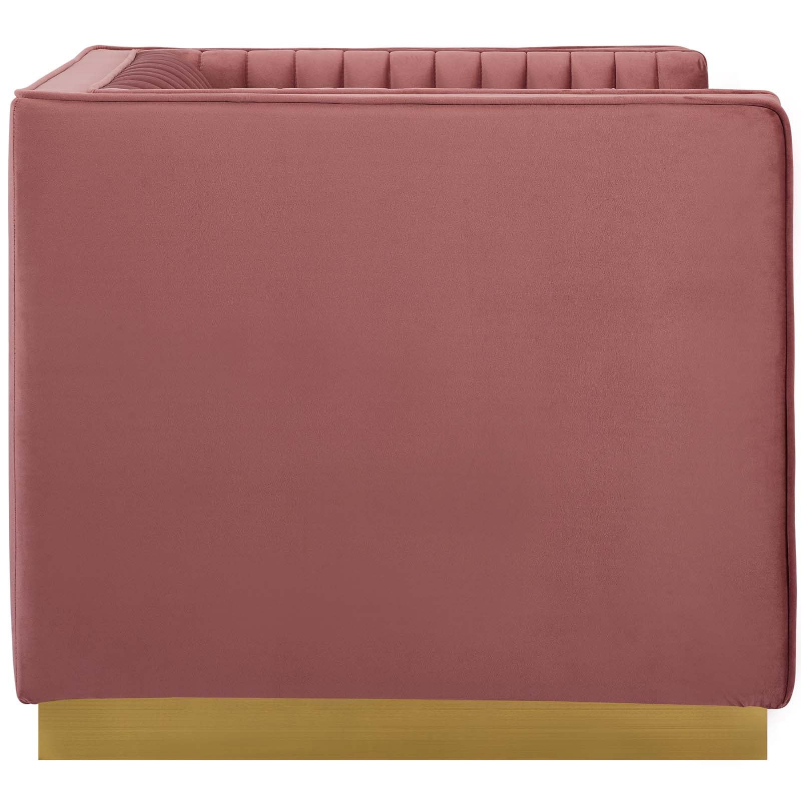 Sanguine Vertical Channel Tufted Accent Performance Velvet Armchair - East Shore Modern Home Furnishings