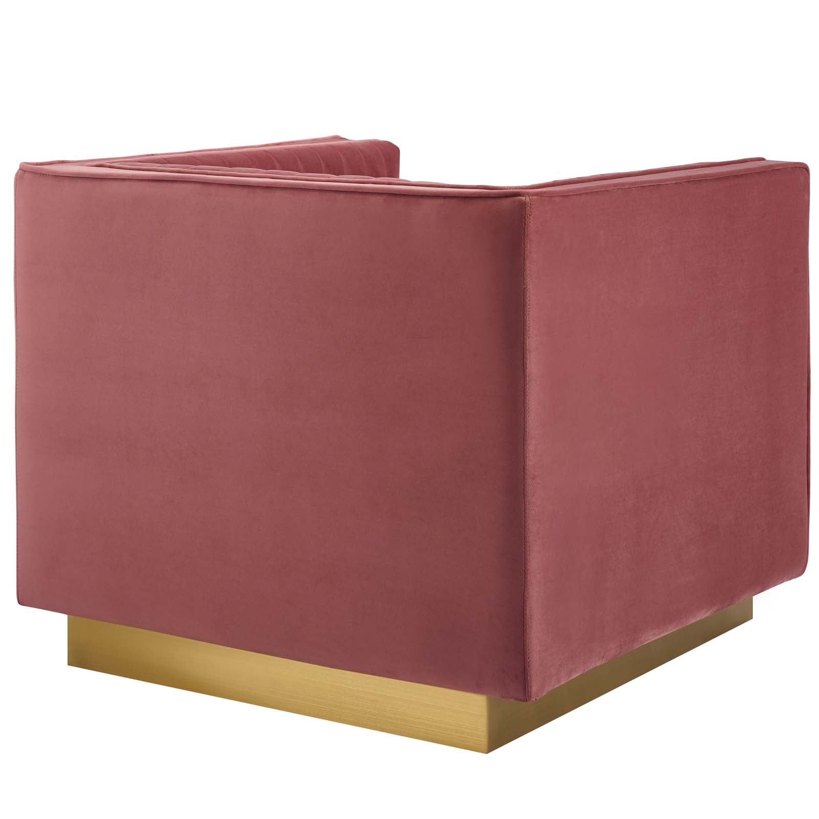 Sanguine Vertical Channel Tufted Accent Performance Velvet Armchair - East Shore Modern Home Furnishings