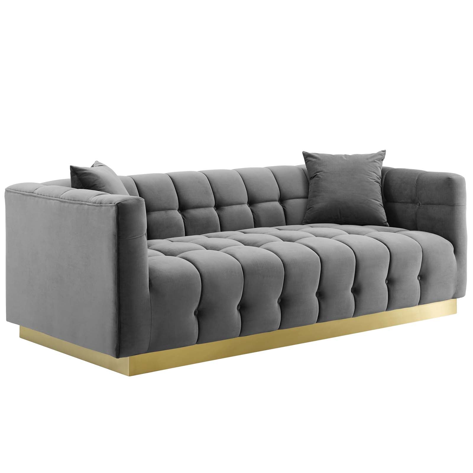 Vivacious Biscuit Tufted Performance Velvet Sofa - East Shore Modern Home Furnishings