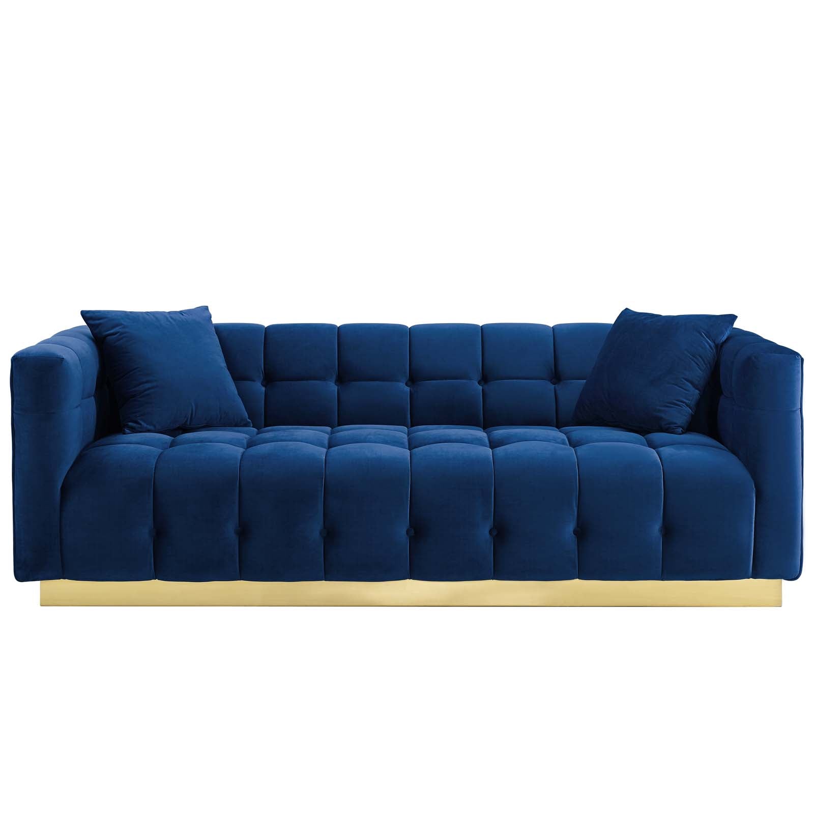 Vivacious Biscuit Tufted Performance Velvet Sofa - East Shore Modern Home Furnishings