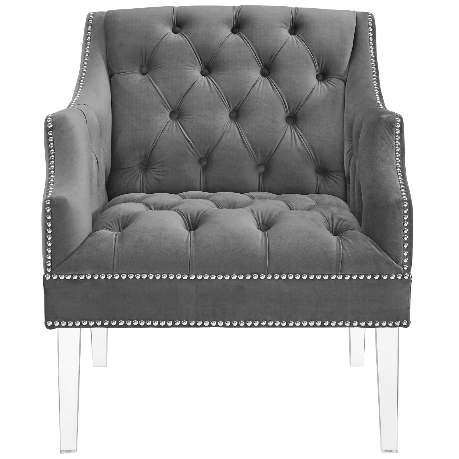 Proverbial Tufted Button Accent Performance Velvet Armchair - East Shore Modern Home Furnishings