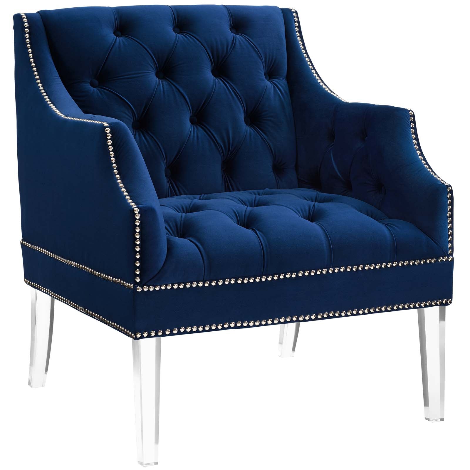 Proverbial Tufted Button Accent Performance Velvet Armchair - East Shore Modern Home Furnishings