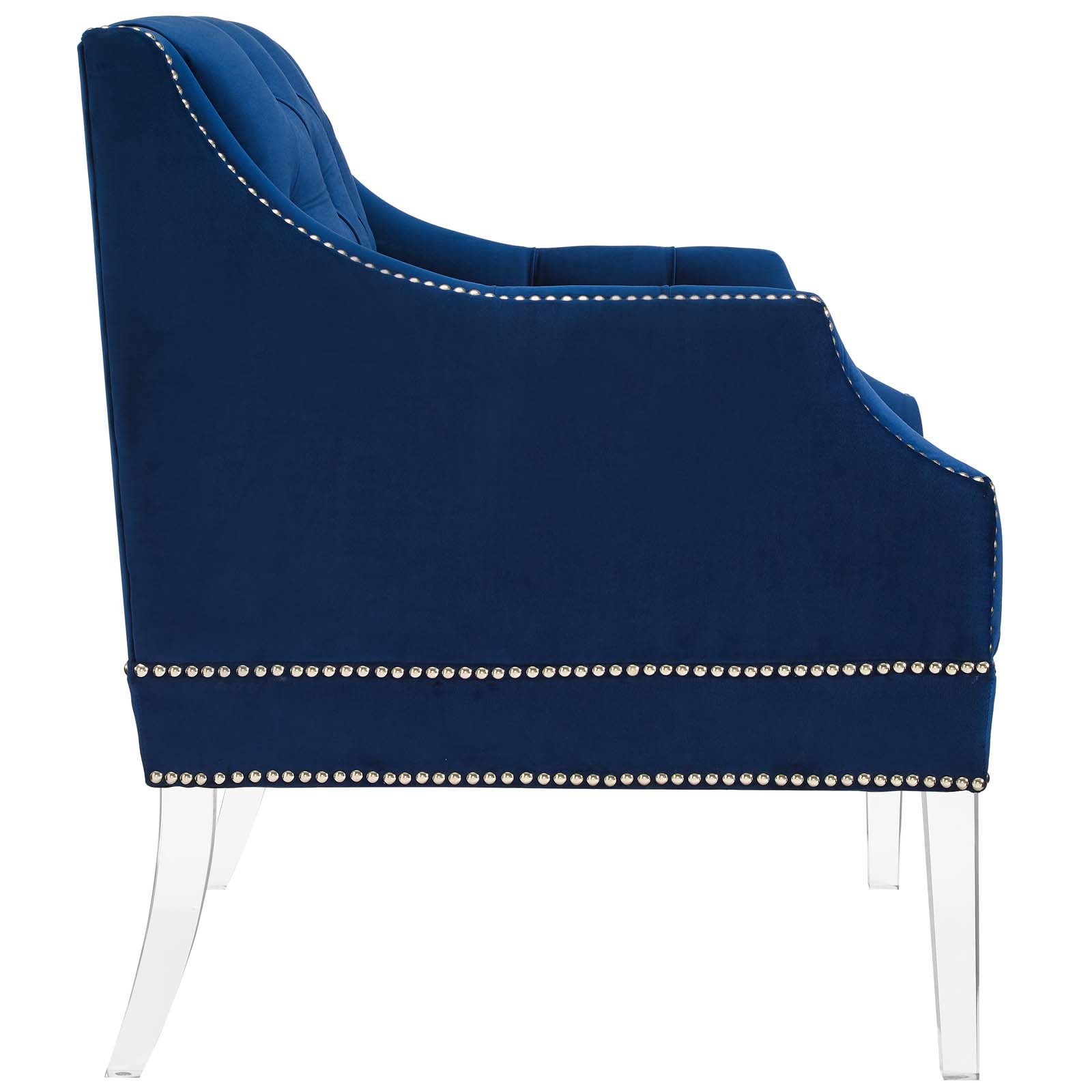 Proverbial Tufted Button Accent Performance Velvet Armchair - East Shore Modern Home Furnishings