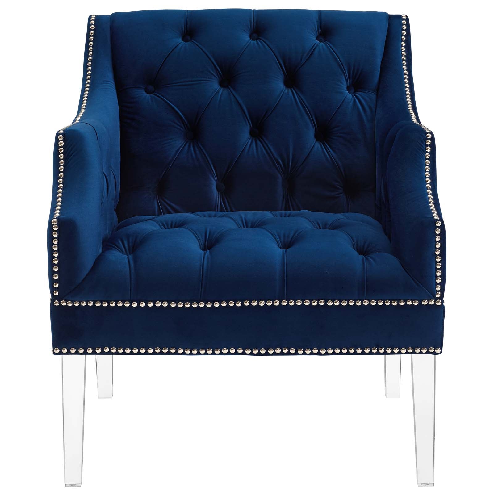 Proverbial Tufted Button Accent Performance Velvet Armchair - East Shore Modern Home Furnishings