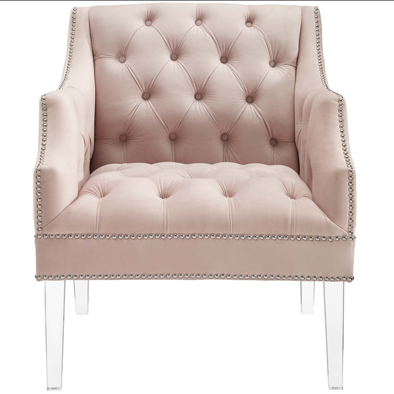Proverbial Tufted Button Accent Performance Velvet Armchair - East Shore Modern Home Furnishings