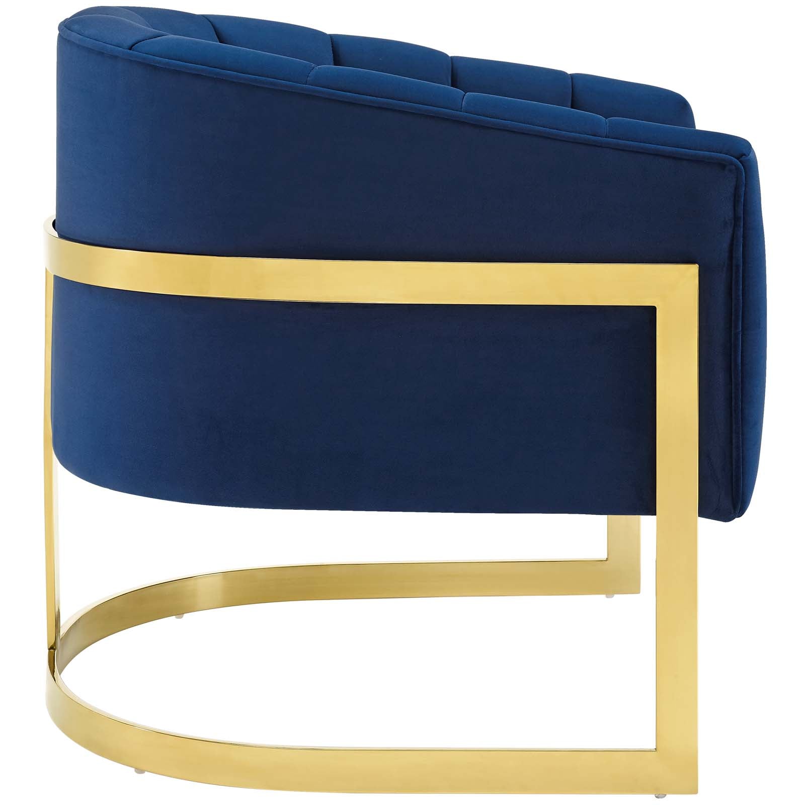 Esteem Vertical Channel Tufted Performance Velvet Accent Armchair