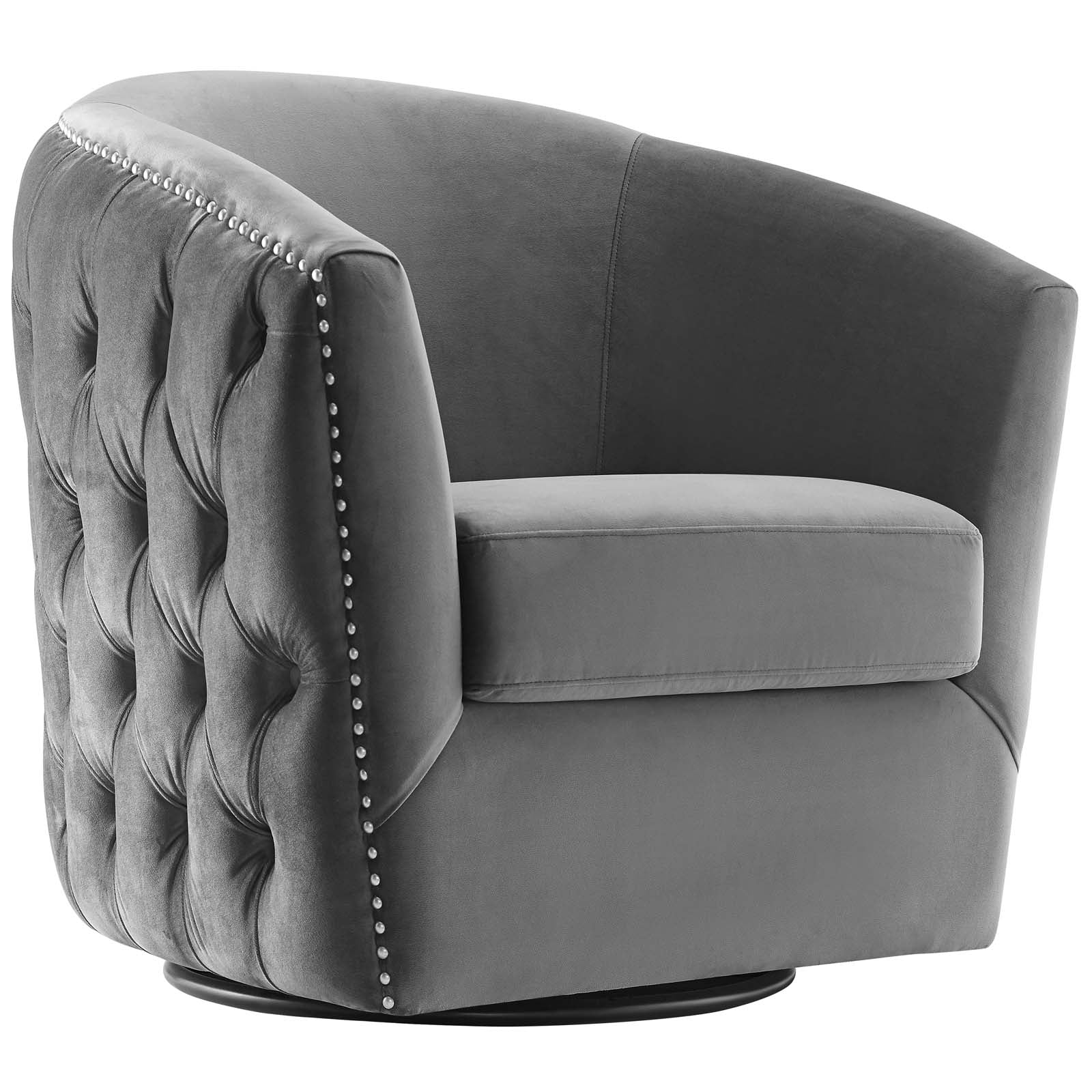 Rogue Swivel Performance Velvet Armchair - East Shore Modern Home Furnishings