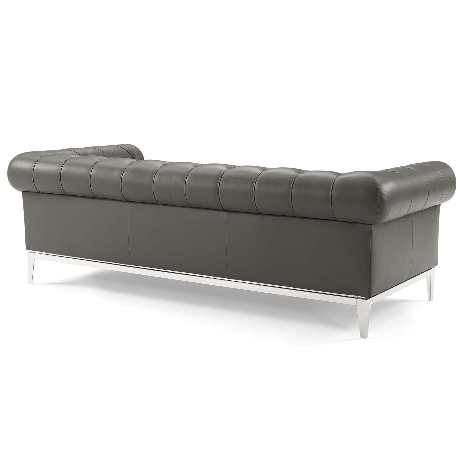 Idyll Tufted Button Upholstered Leather Chesterfield Sofa - East Shore Modern Home Furnishings